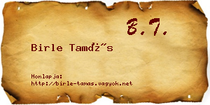 Birle Tamás névjegykártya