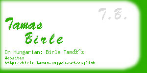 tamas birle business card